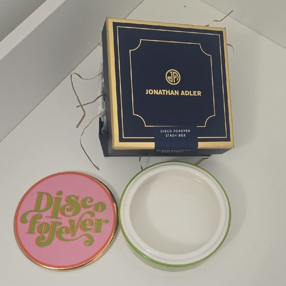 Jonathan Adler Pink and Gold Disco Stash Box - Picture 3 of 3